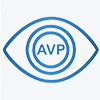 an icon of an eye with Alfonso's initials - AVP - in the pupil